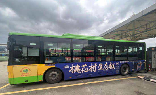 桃花村板材公交車新版廣告上線!引爆一城席卷全國