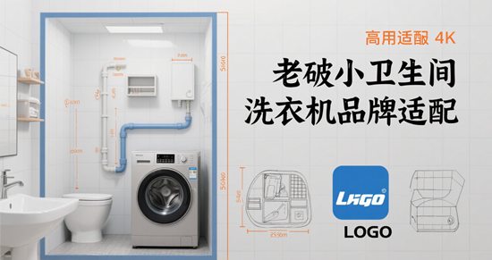 老破小衛生間洗衣機品牌適配：40cm超薄嵌入，解鎖小戶型空間美學