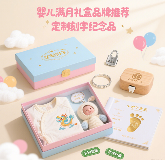 嬰兒滿月禮盒品牌推薦：定制刻字紀念品