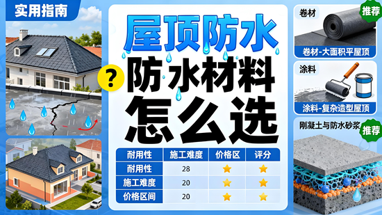 屋頂防水材料怎么選？外露耐磨黑金巖卷材抗老化實測