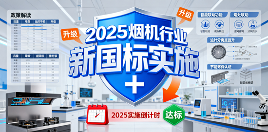 2025煙機行業新國標實施：能效/環保/噪音全升級，選購必看！