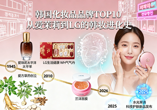 韓國化妝品品牌TOP10：從愛茉莉到LG的韓妝進化史